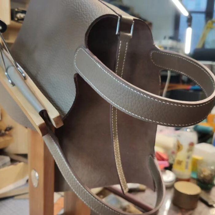 2025 Vegetable Basket Bucket Bag for Women Genuine Leather Handmade Bags Large Capacity Handbag Cowhide Underarm Tote Bag